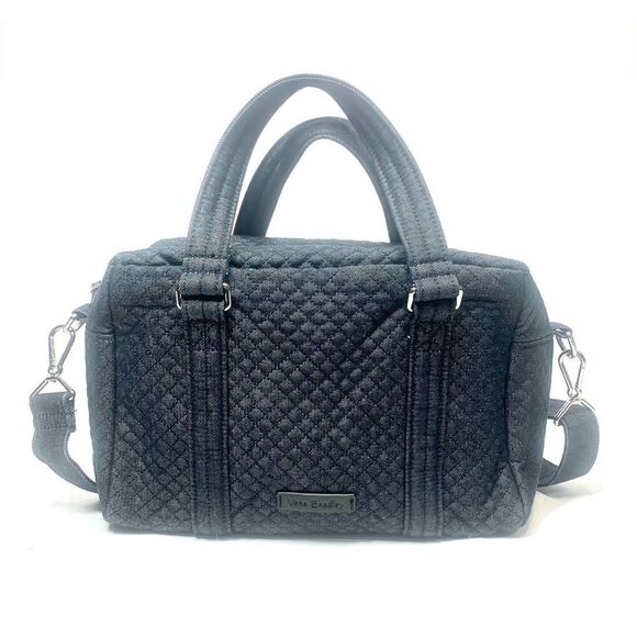 Vera Bradley Iconic 100 Denim Gray Weekender Travel Bag Crossbody Strap Handles - Picture 3 of 13